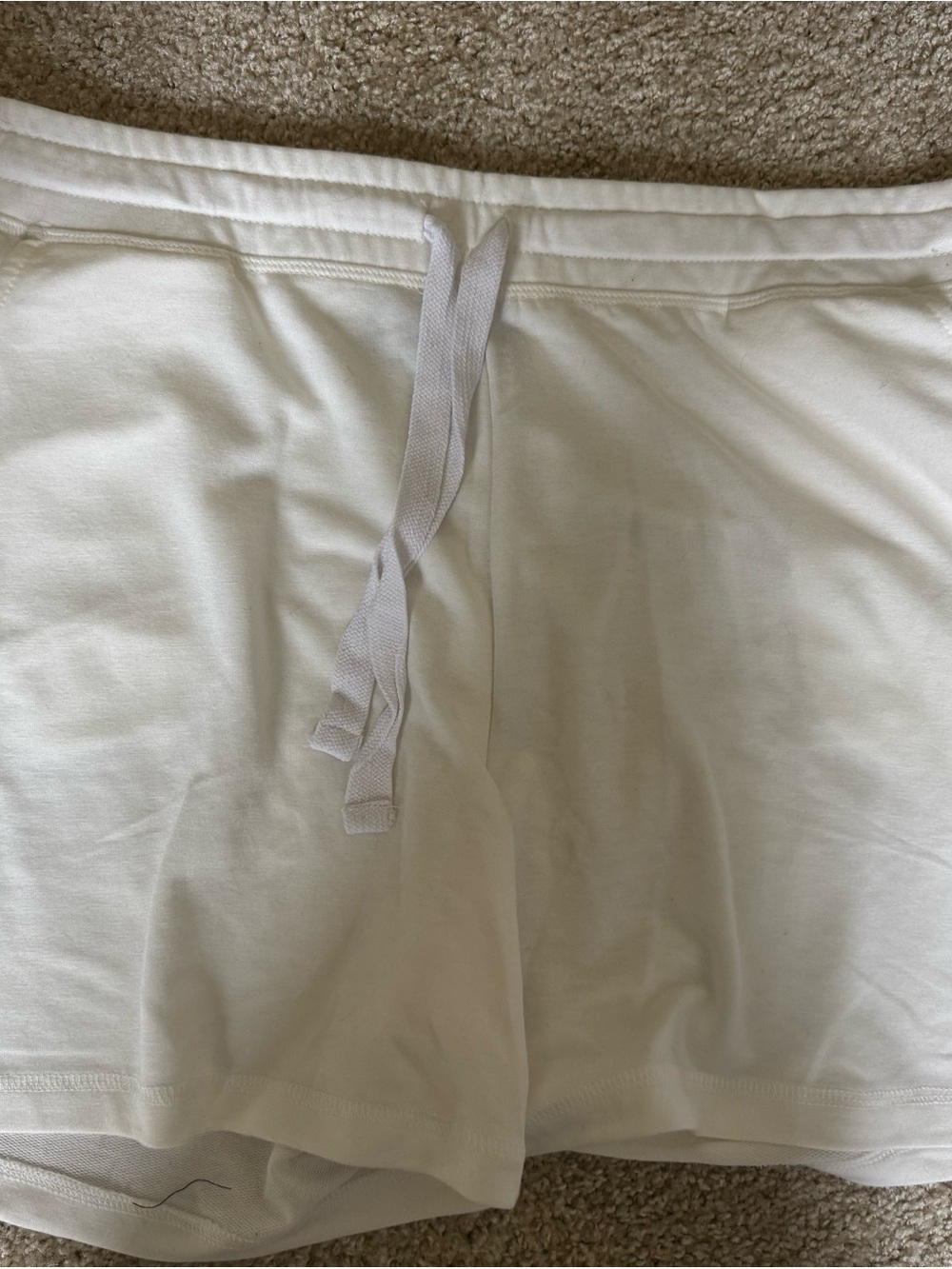 White Drawstring Lounge Shorts